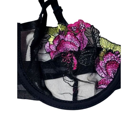 NWT Adored By Adore Me Women's Jamilla Unlined Underwire Bra Lace Black 34C - Picture 7 of 9